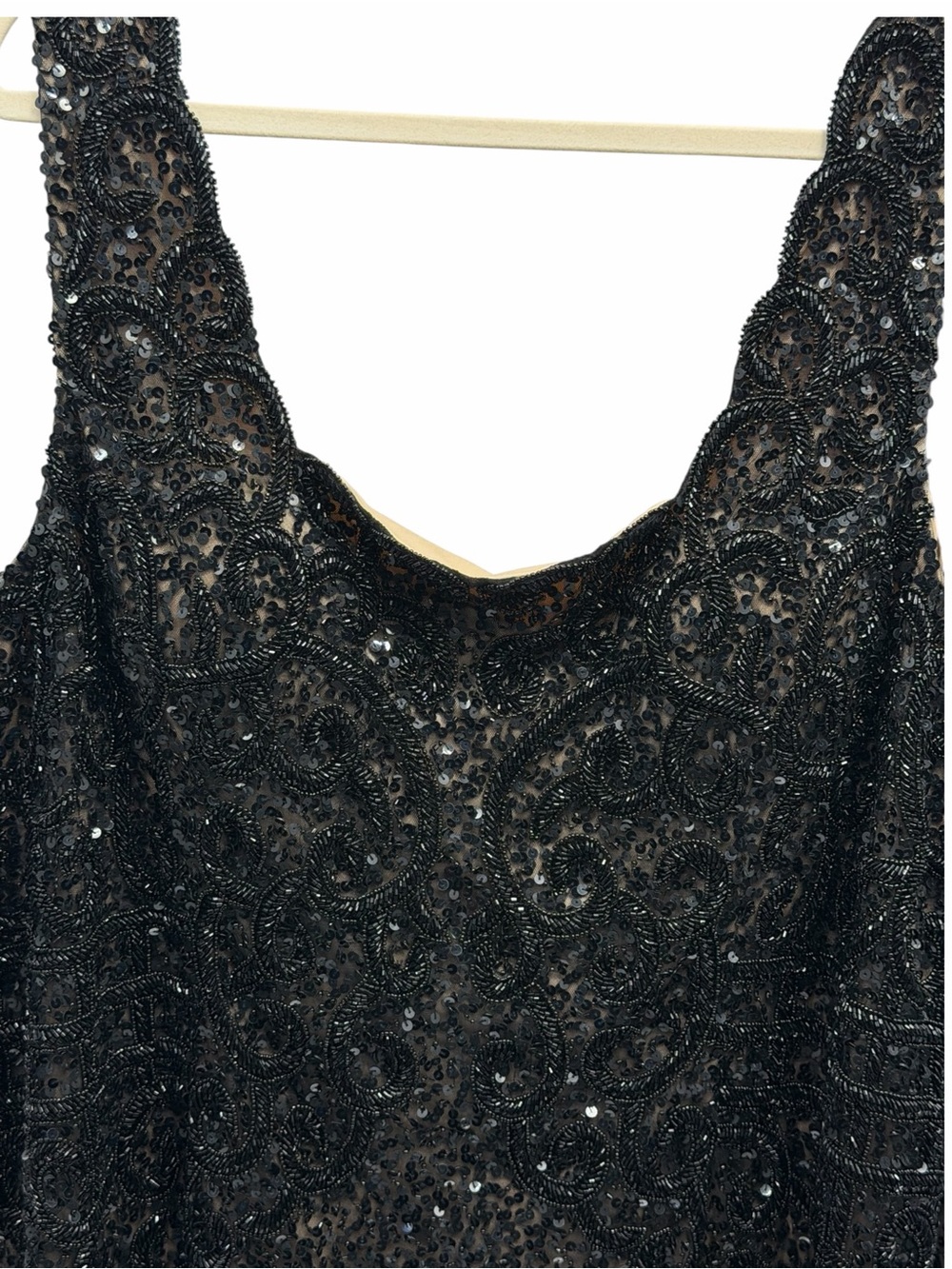 NWT Scala 60046X Black Nude Sequin Short Cocktail Dress Plus Size 22 - Picture 4 of 9